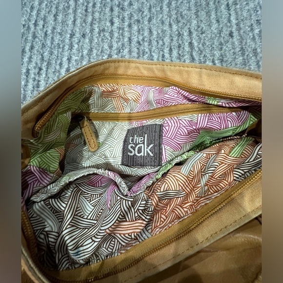 THE SAK Camel Leather Bag with Brown Leather Braided Handle! - Picture 13 of 14